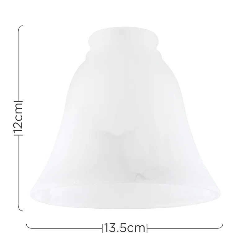 12Cm H Glass Bell Lamp Shade ( Screw on ) in White