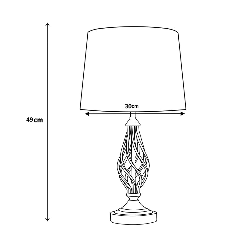 Zoey 49Cm Twist Traditional Antique Brass Metal Table Lamp