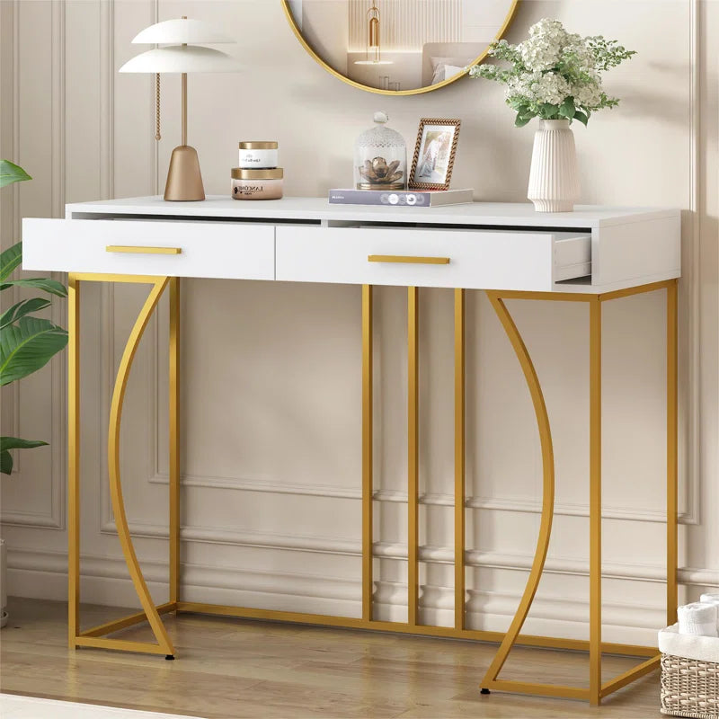 White Console Table with 2 Drawers