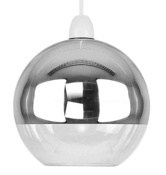 18Cm H Glass round Pendant Shade ( Clip on )