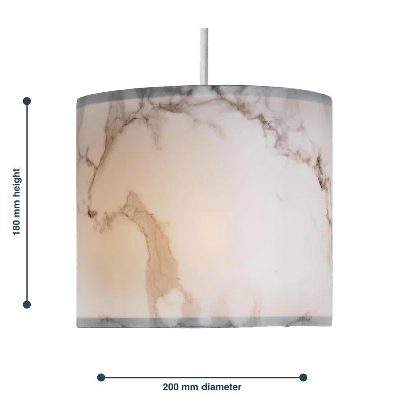 18Cm H Plastic Drum Pendant Shade In