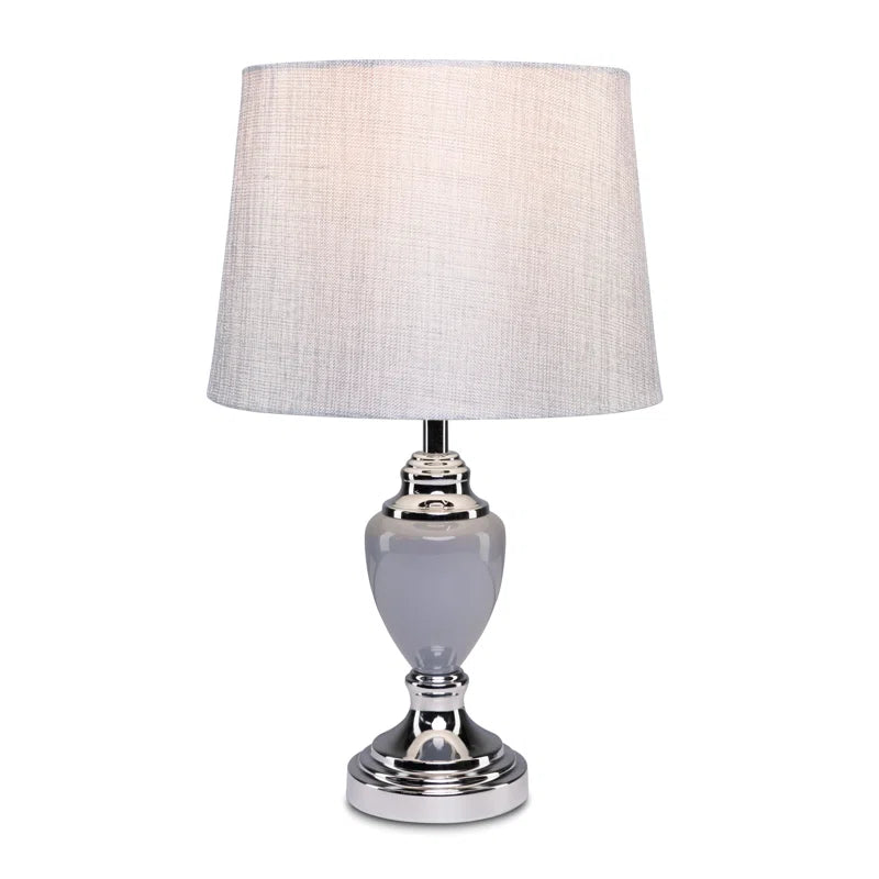 Zellner 44Cm Grey Chrome Table Lamp