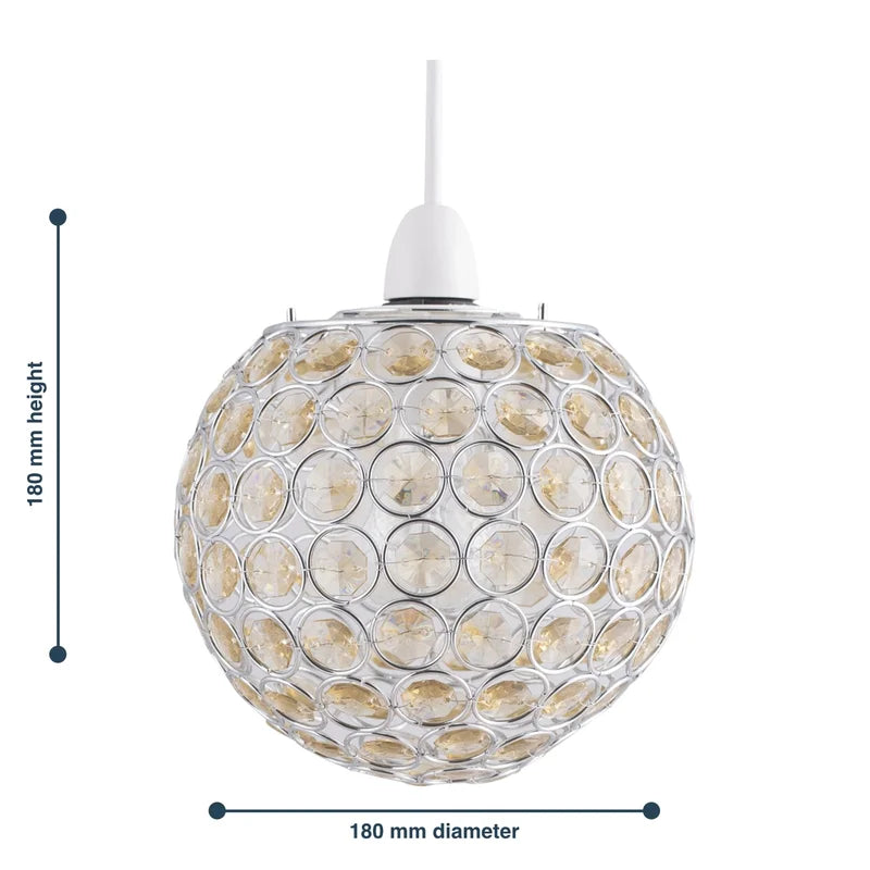 18Cm H Plastic round Pendant Shade ( Uno ) in Clear