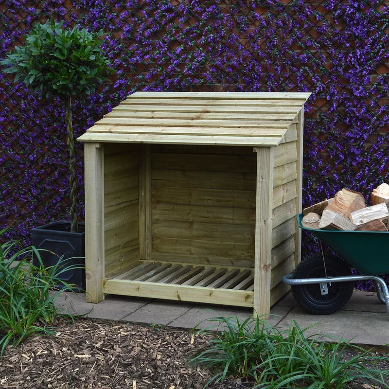 123Cm W X 80Cm D Solid Wood Log Store