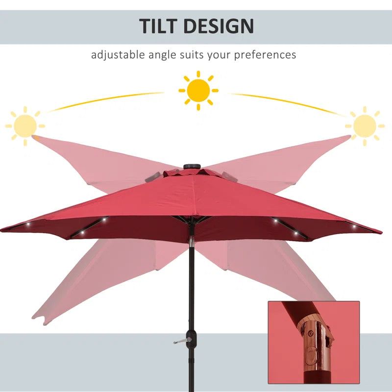 270Cm Lighted Tilt Market Parasol