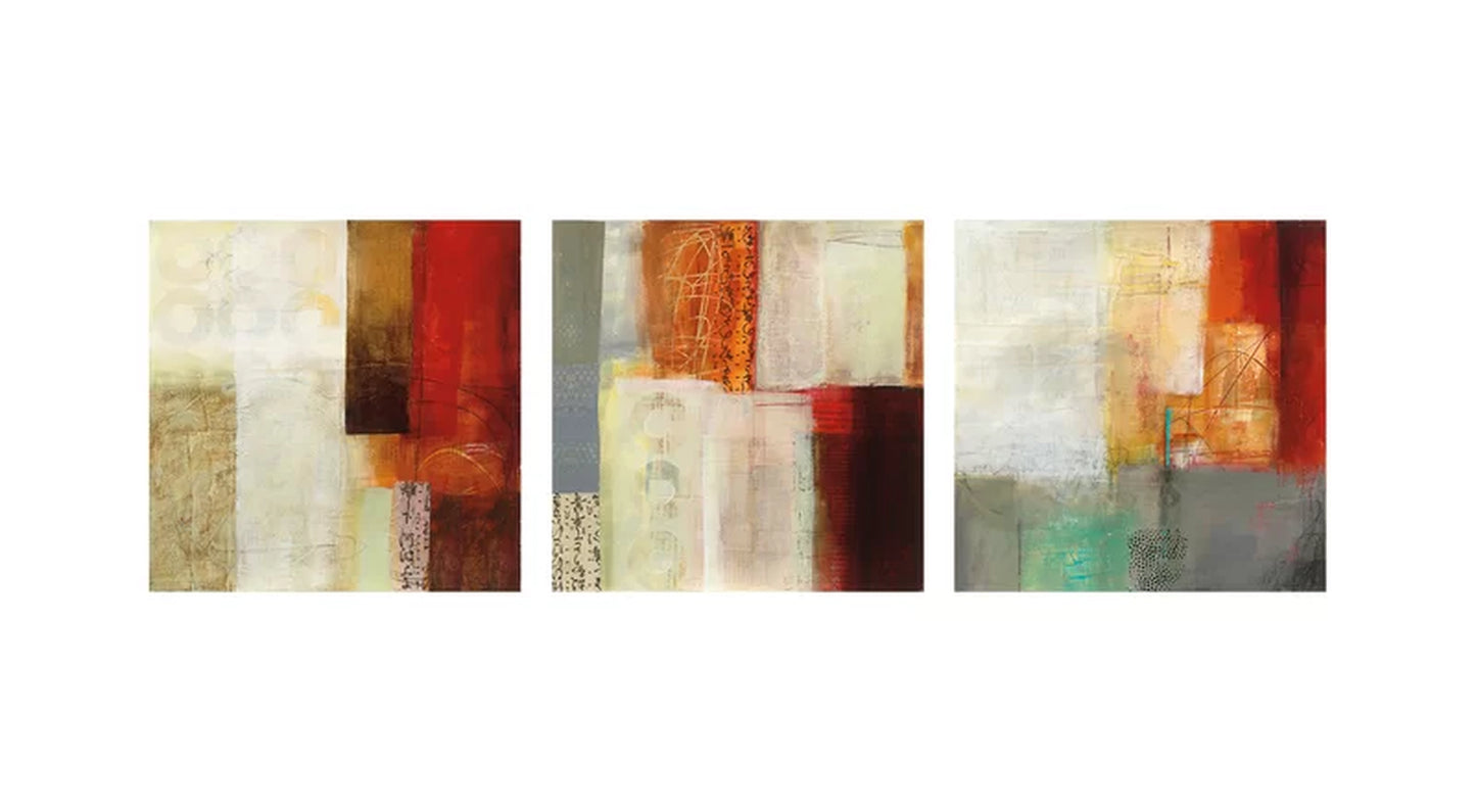 Warmth Triptych by Jane Davies - 3 Piece Wrapped Canvas Print