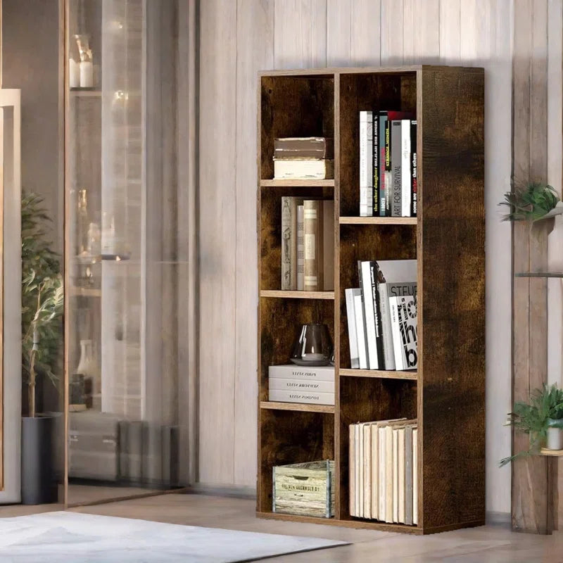 106 H X 50 W Bookcase Rustic Brown Living Room Hallway Furniture