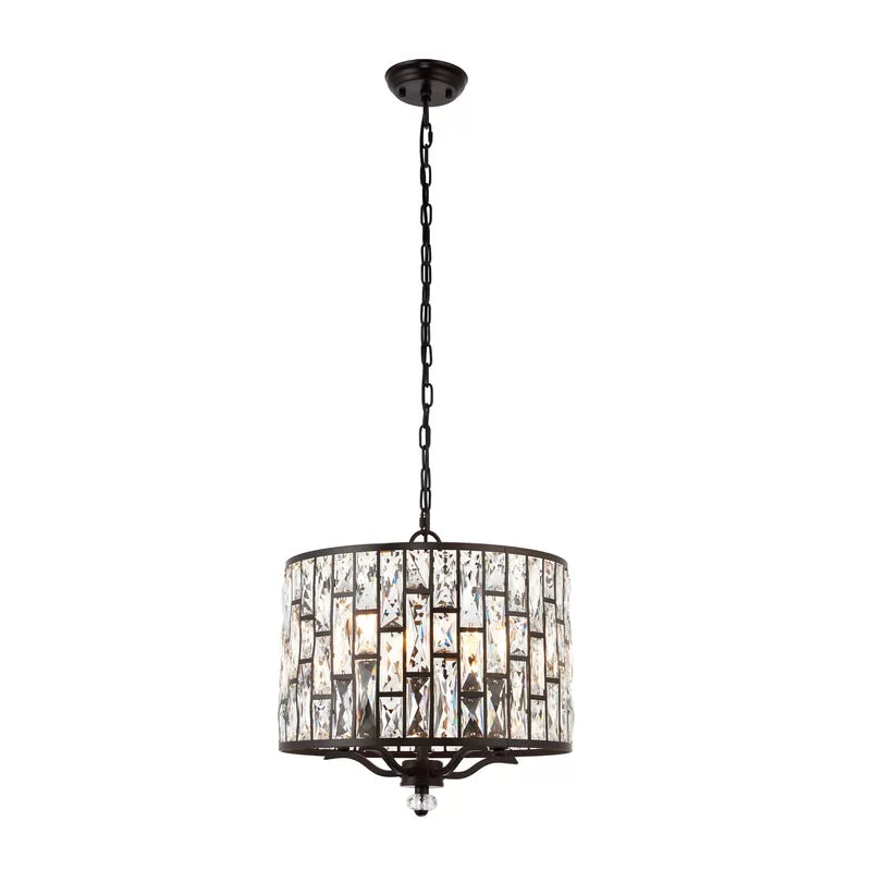 Wesley 5 - Light Dark Bronze Drum Pendant