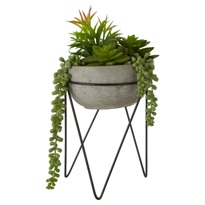 36Cm Faux Succulent Plant in Stone Planter