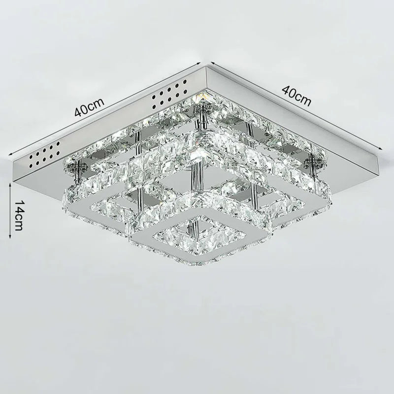 Zaina 50Cm Square Large-Size Glamourous Crystal LED Flush Mount