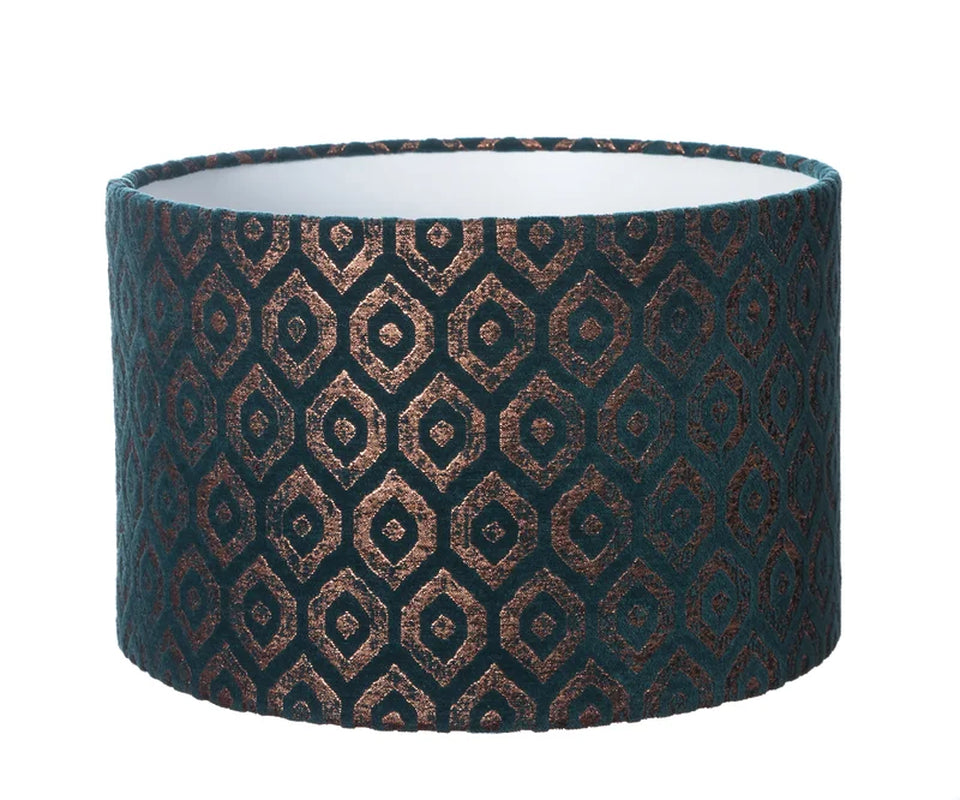 20Cm H X 25Cm W Velvet Drum Lamp Shade ( Screw on )