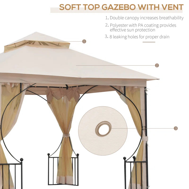 3M X 3M Metal Patio Gazebo