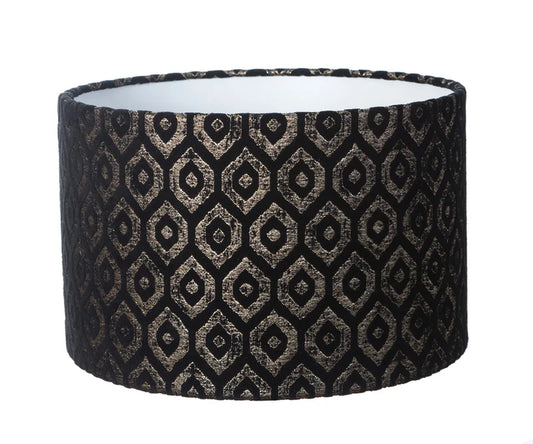 20Cm H X 25Cm W Velvet Drum Lamp Shade ( Screw on )