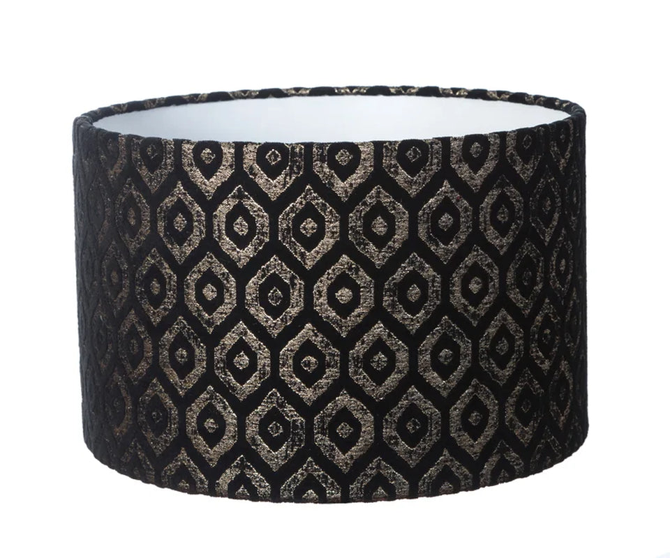 20Cm H X 30Cm W Velvet Drum Lamp Shade ( Screw on )