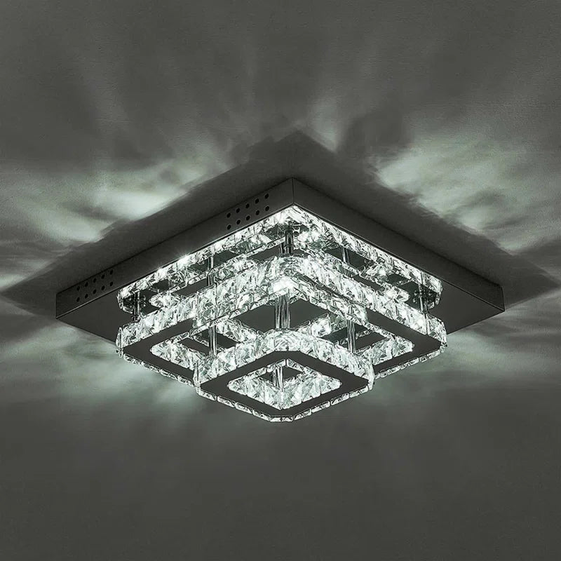 Zaina 50Cm Square Large-Size Glamourous Crystal LED Flush Mount