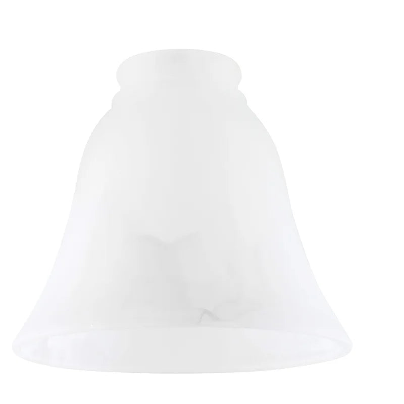 12Cm H Glass Bell Lamp Shade ( Screw on ) in White