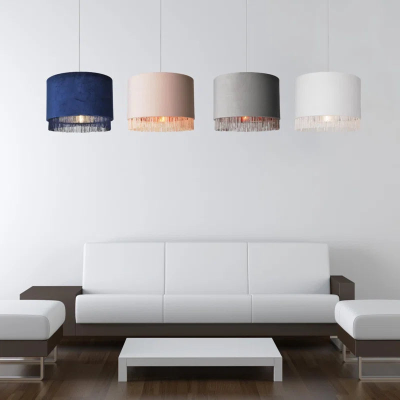 23Cm H X 30Cm W Fabric Drum Pendant Shade