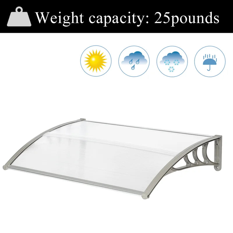 119.9Cm W X 73.7Cm D Plastic Cover Retractable Door / Window Awning