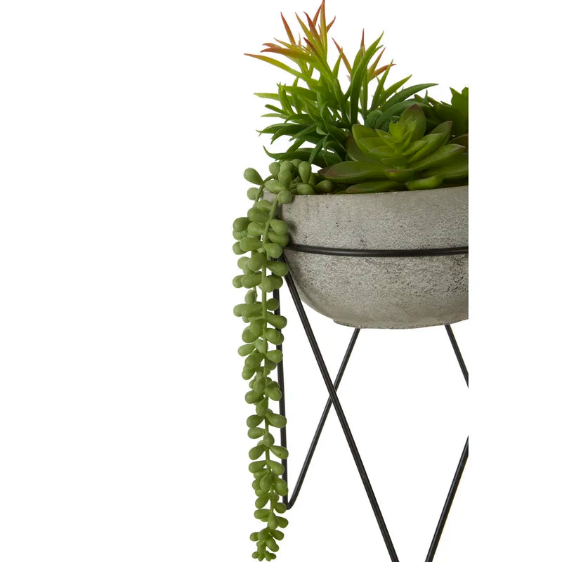 36Cm Faux Succulent Plant in Stone Planter