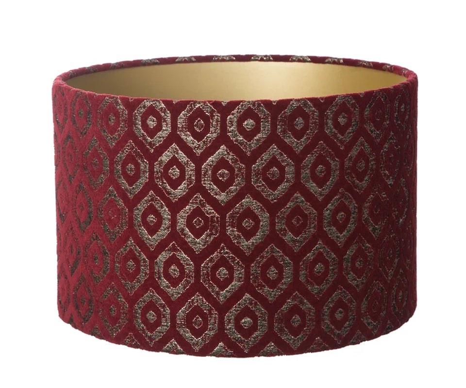 20Cm H Velvet Drum Lamp Shade ( Screw on ) In