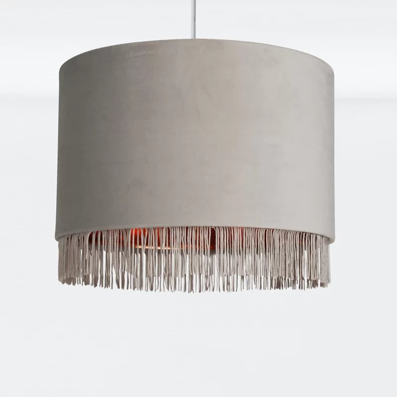 23Cm H X 30Cm W Velvet Drum Pendant Shade