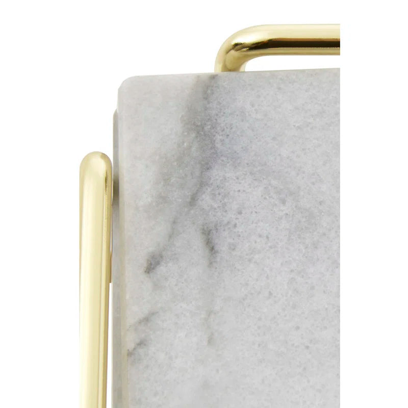 White Marble / Brass Coaster