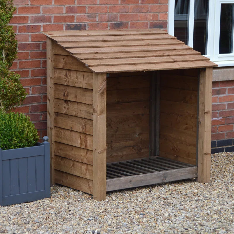 123Cm W X 80Cm D Solid Wood Log Store