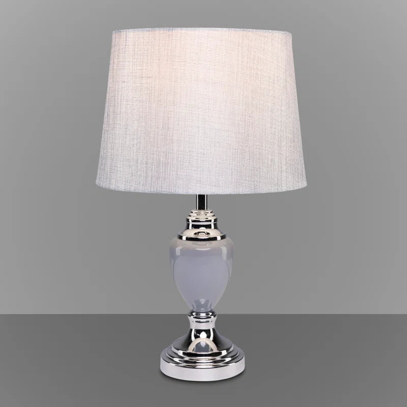 Zellner 44Cm Grey Chrome Table Lamp