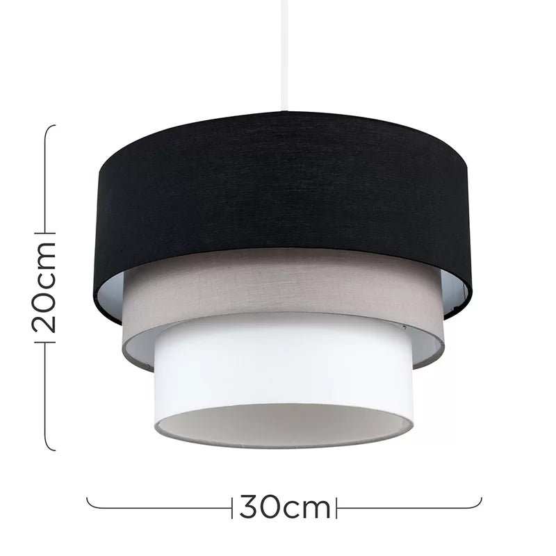 20Cm H Cotton Drum Pendant Shade ( Screw on )