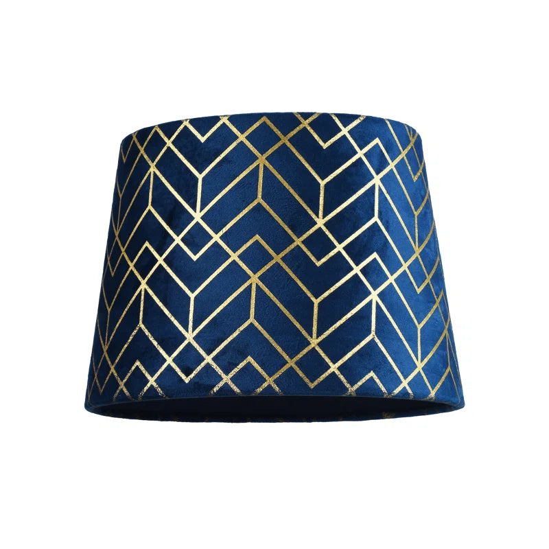 18Cm H Velvet Drum Lamp Shade ( Screw on ) Navy