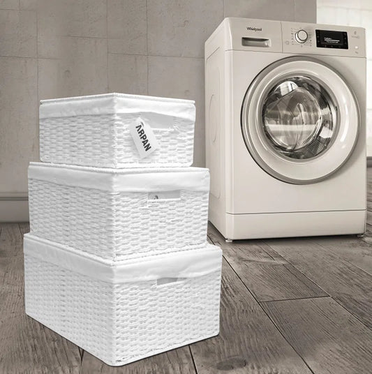 3 Piece Wicker Laundry Set