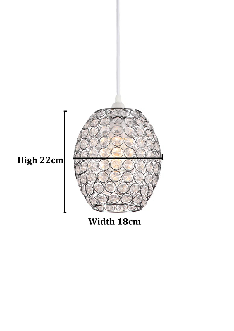 22Cm H X 18Cm W Plastic Oval Pendant Shade ( Screw on )