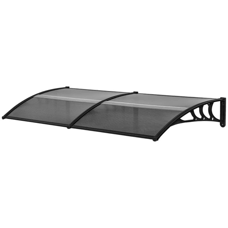 200Cm W X 80Cm D Plastic Grey Cover Retractable Patio Awning