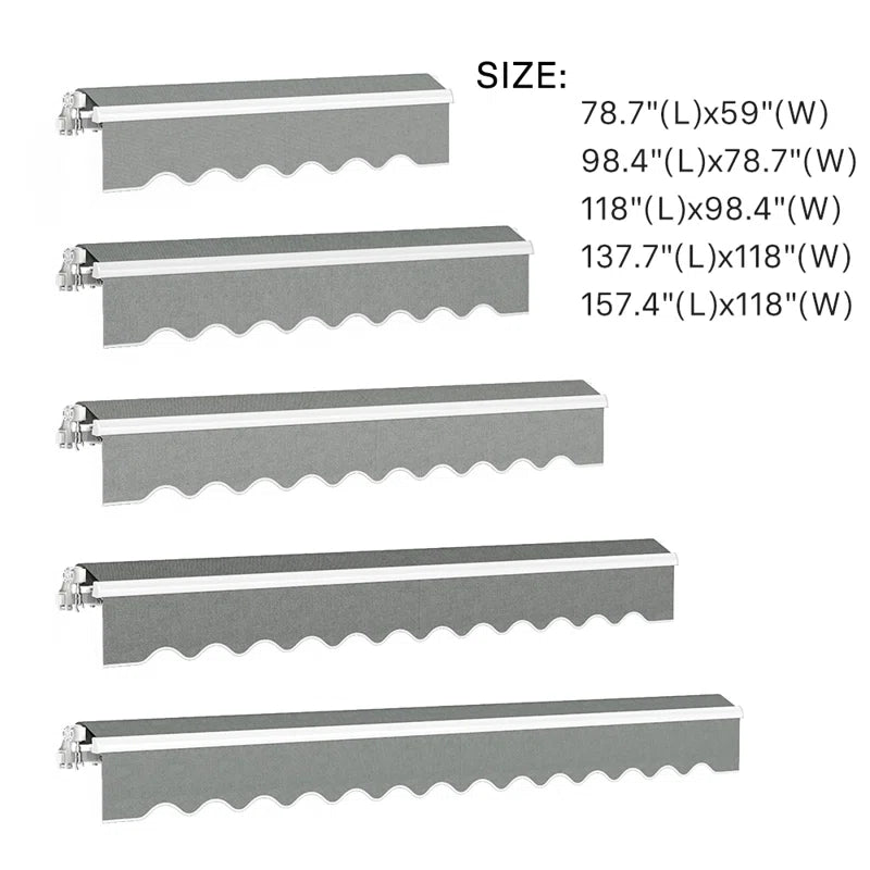 350Cm W X 300Cm D Retractable Patio Awning