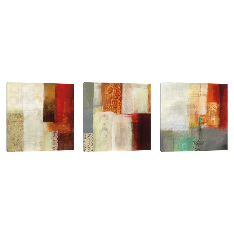 Warmth Triptych by Jane Davies - 3 Piece Wrapped Canvas Print