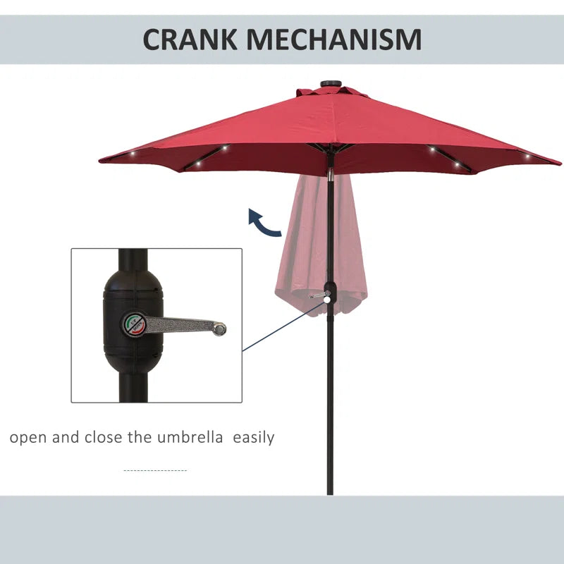 270Cm Lighted Tilt Market Parasol