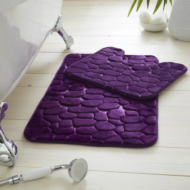 2 Piece Set Rectangle Bath Mat