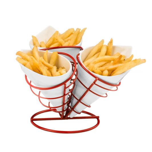 16Cm 3 French Fry Cone and Stand