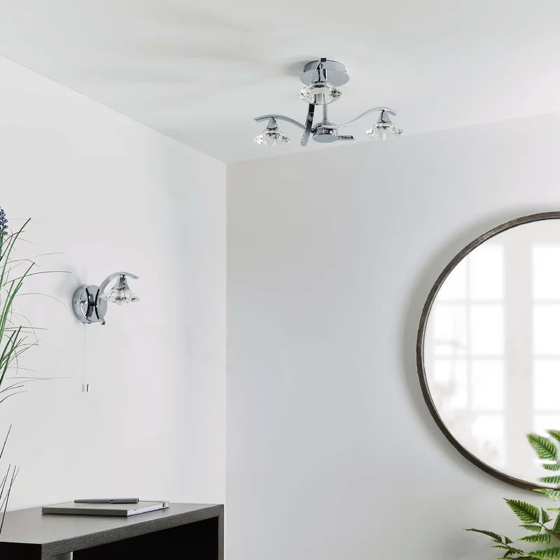 Ziva Glass Semi Flush Mount