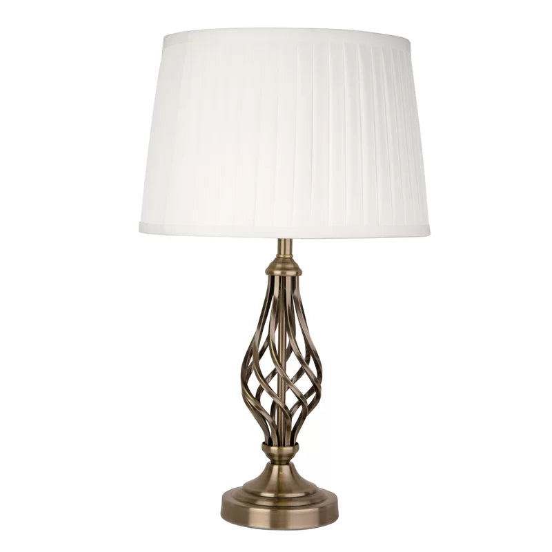 Zoey 49Cm Twist Traditional Antique Brass Metal Table Lamp