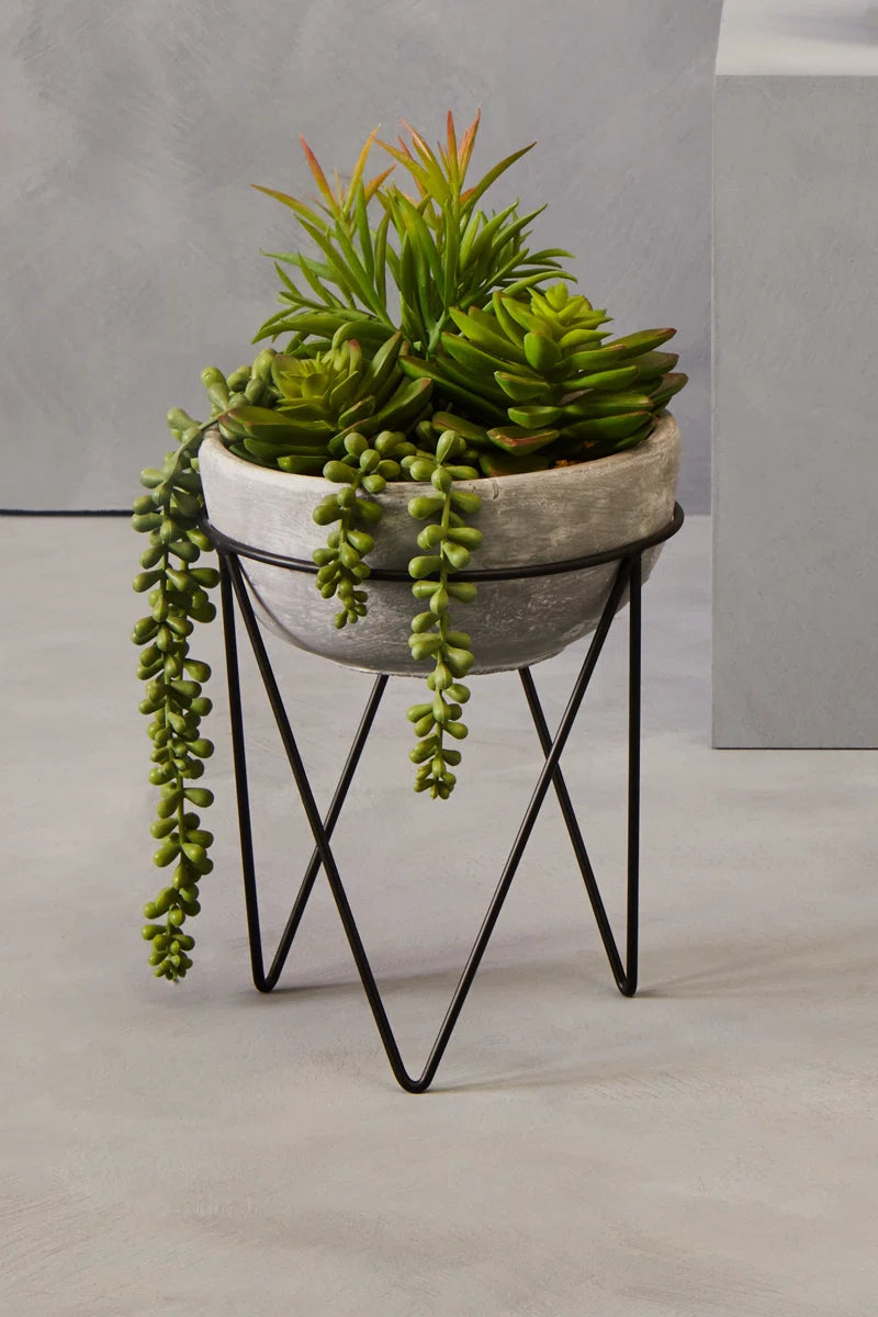 36Cm Faux Succulent Plant in Stone Planter