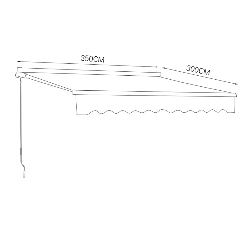 350Cm W X 300Cm D Retractable Patio Awning