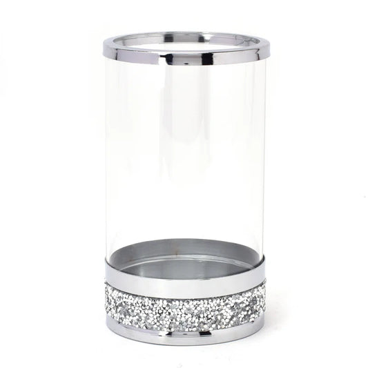 ® Glass Candle Holder with Diamante Base 10Cm