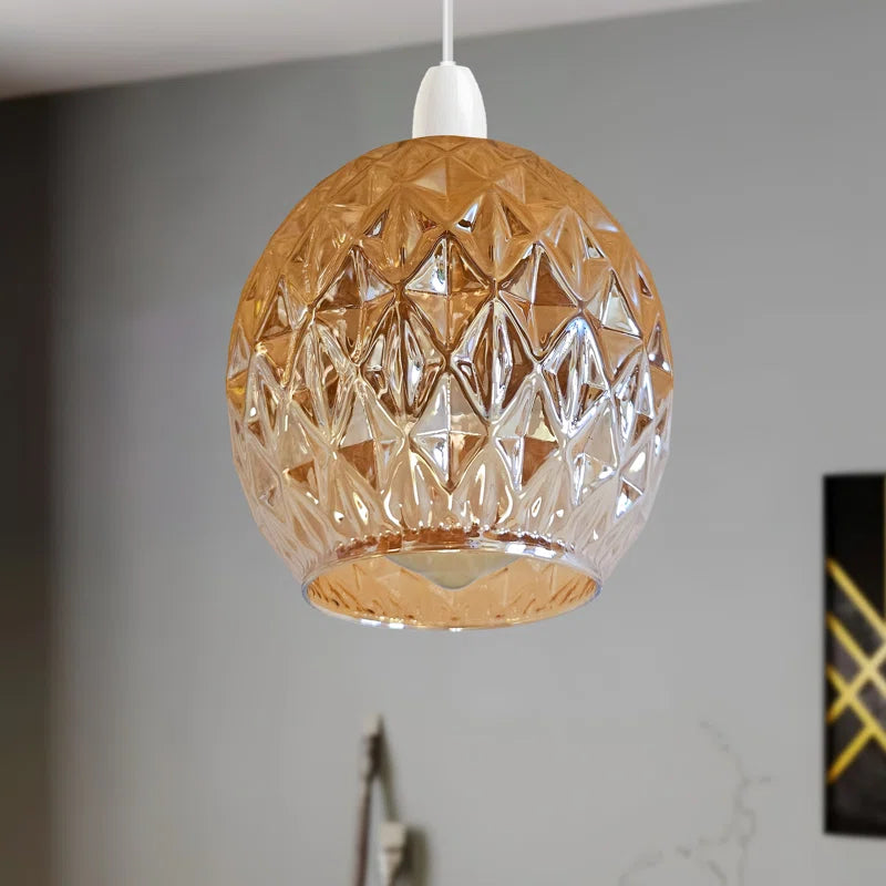 15Cm H Metal Dome Lamp Shade ( Screw on ) Amber