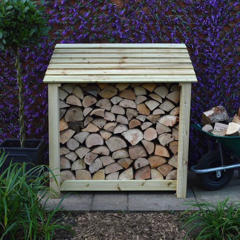 123Cm W X 80Cm D Solid Wood Log Store