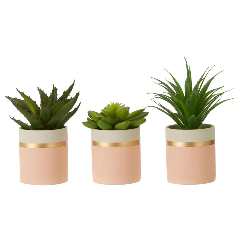 10Cm Faux Succulent Plant in Ceramic Pot