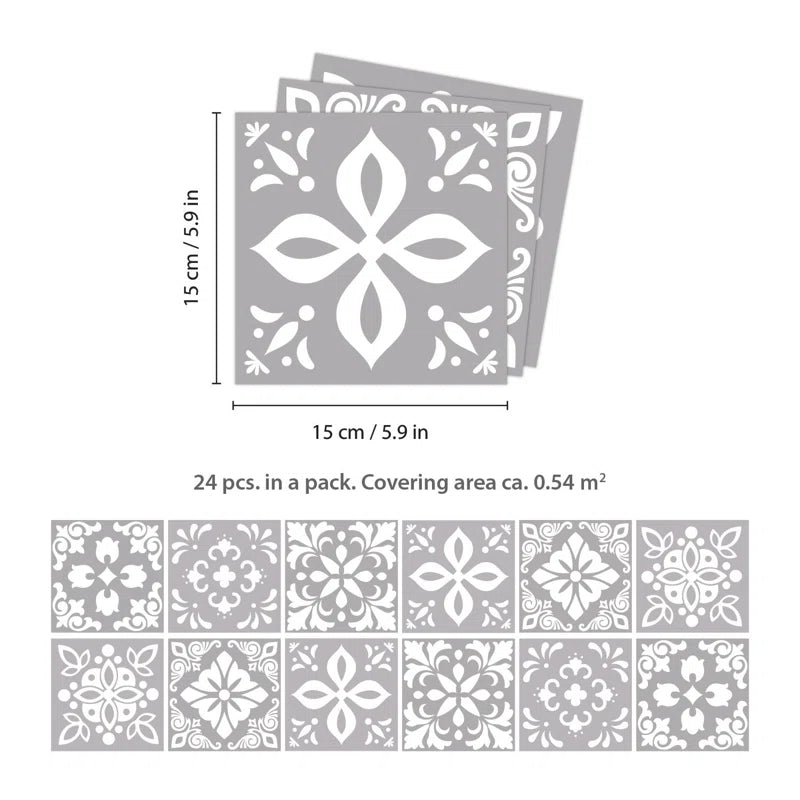 15Cm W X 15Cm L PVC Peel and Stick Mosaic Tile