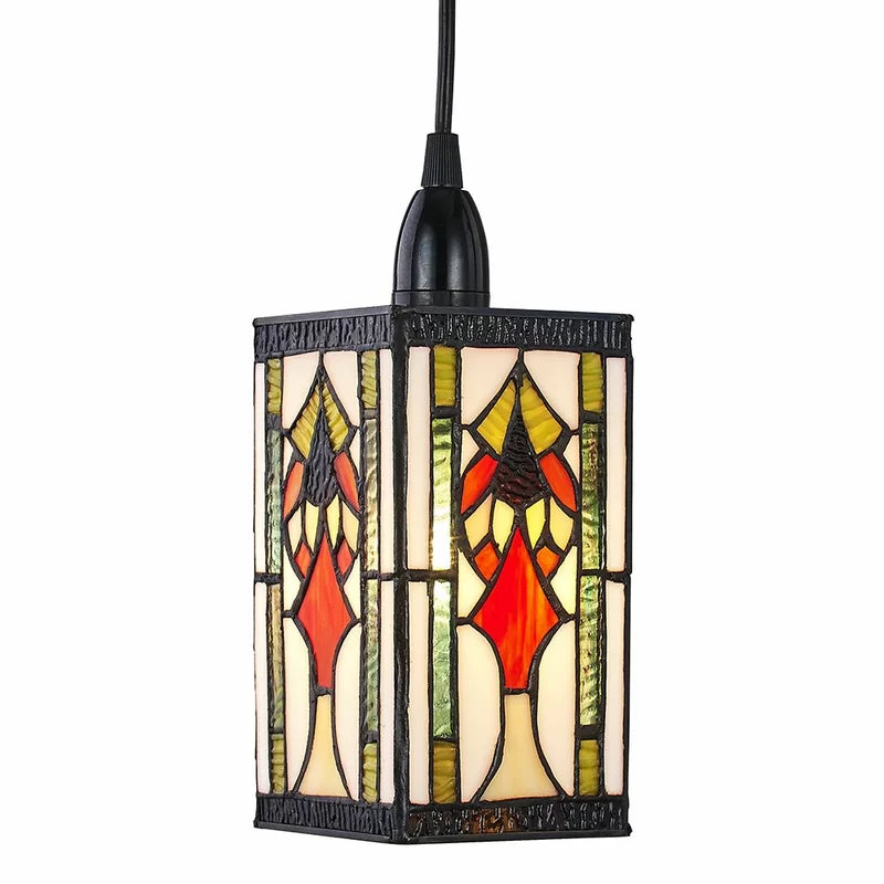 19Cm H X 10Cm W Glass Square Pendant Shade ( Screw on ) In