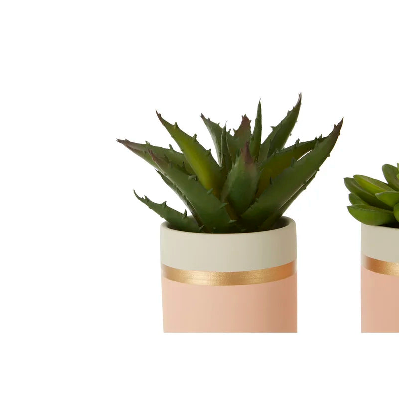 10Cm Faux Succulent Plant in Ceramic Pot