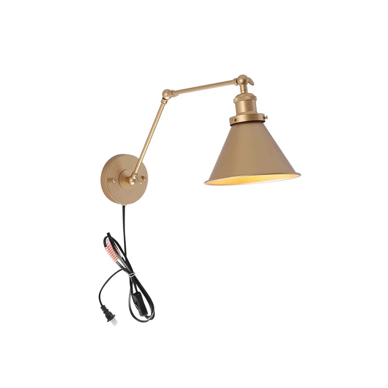 Villers 1-Light Cone Plug-In Swing Armed Sconce